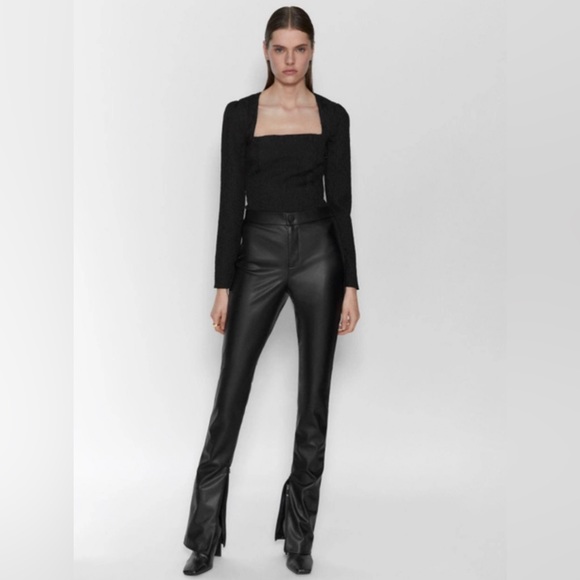 NWT Zara square neck textured long sleeve bodysuit - Picture 4 of 11